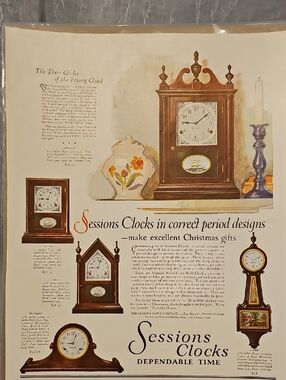VTG Sessions Clock Advertisement / Wahl Pen Advertisement 1924